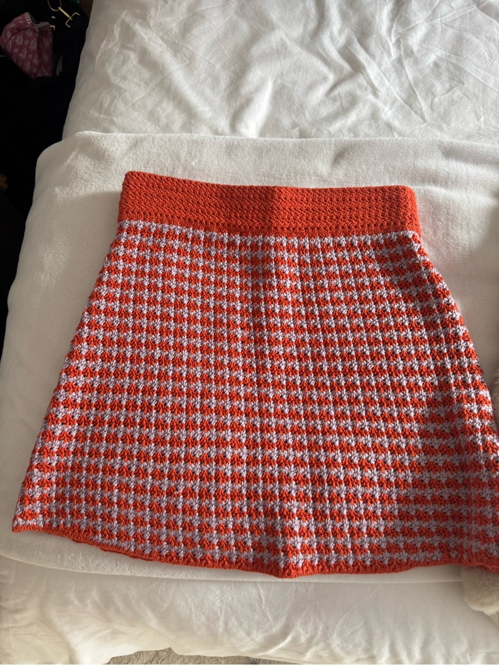 ZARA Orange and Light Purple Knit Mini Skirt - Picture 3 of 3